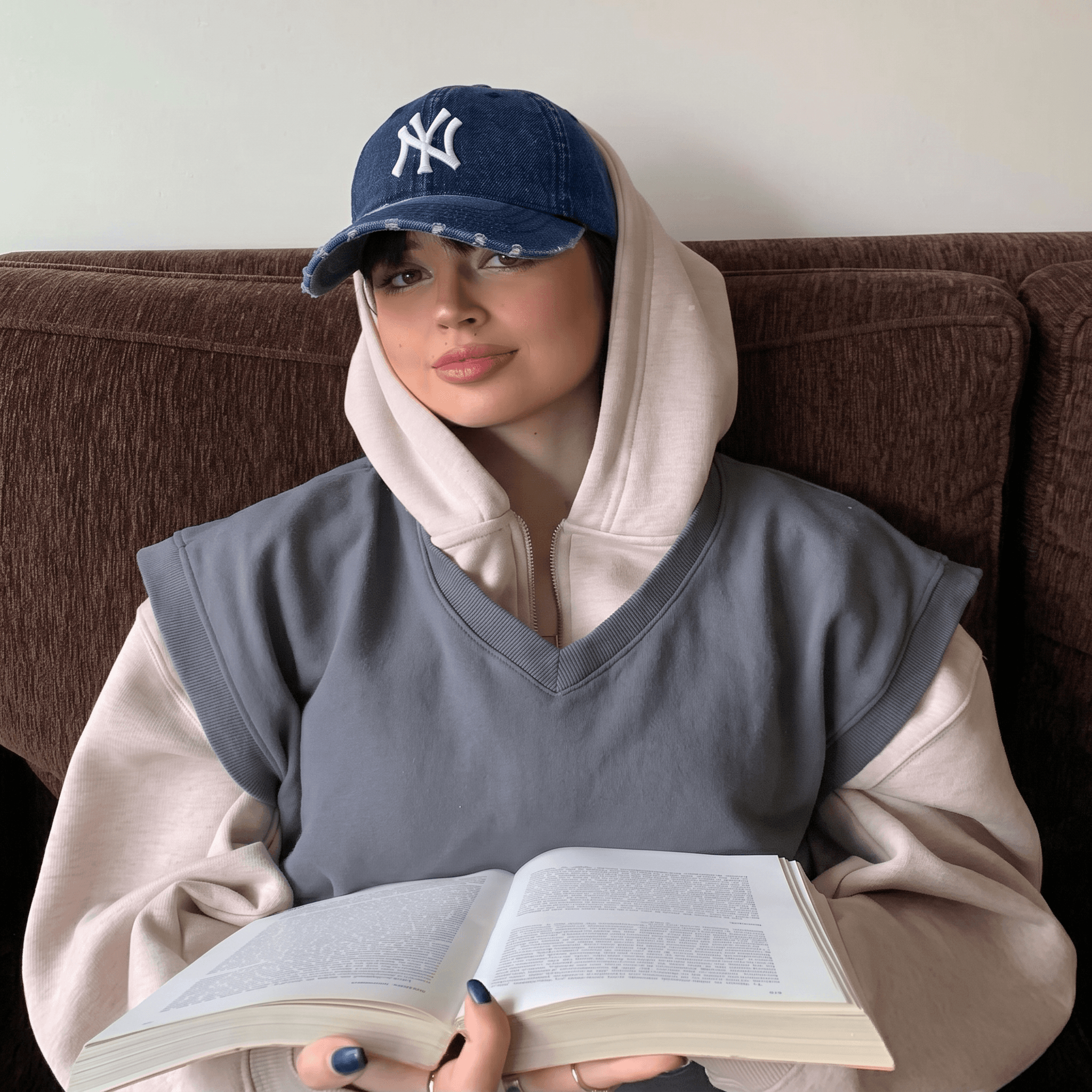 Casquette jean CAPY bleu marine