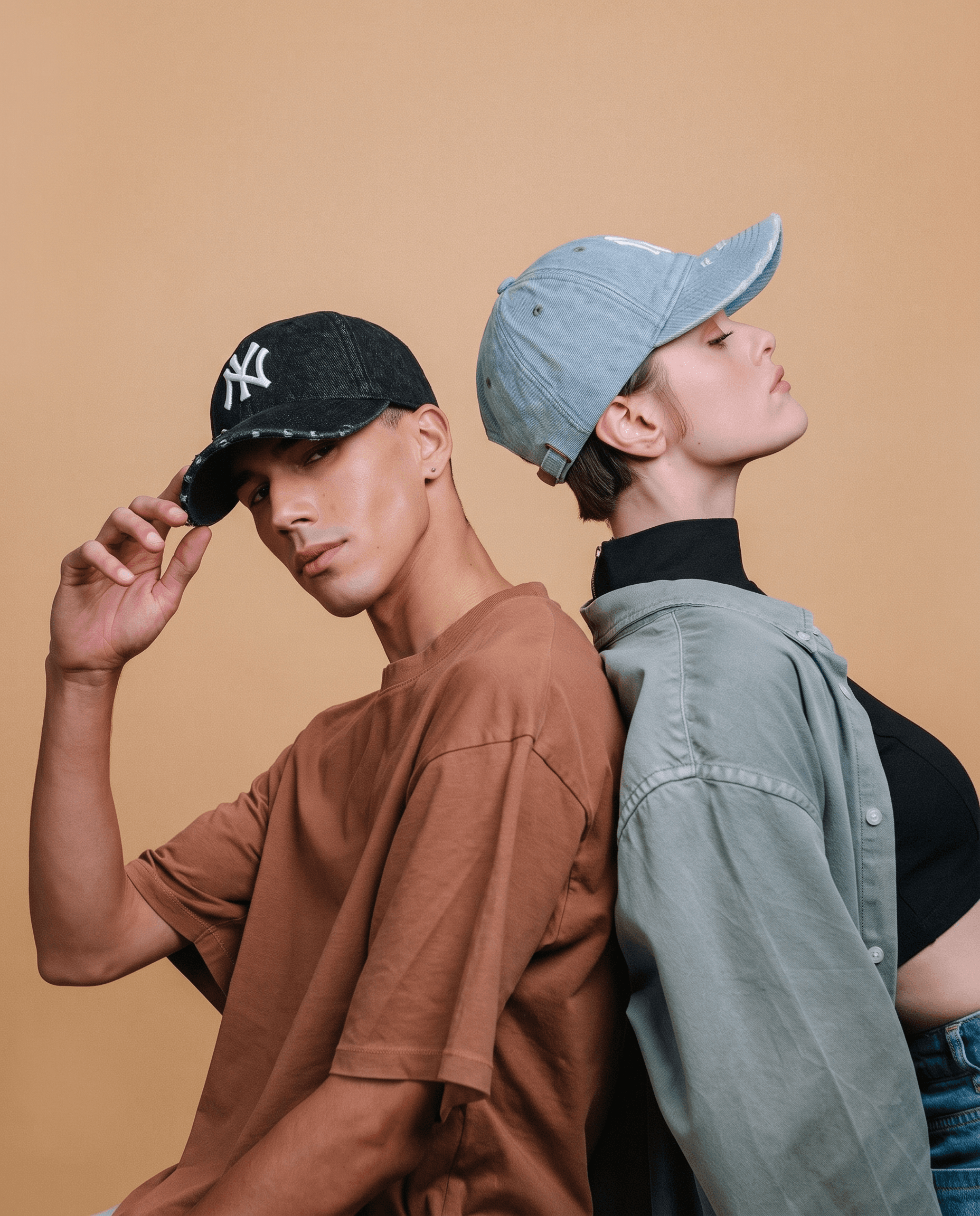 Duo casquettes jean CAPY
